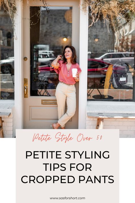 Looking for a fun and stylish way to add a touch of height to your petite frame during spring and summer months? Discover how to effortlessly look taller in cropped pants when petite.  From chic casual outfits to fabulous summer styles for women over 50, Beth is here to show you how to wear the look beautifully without sacrificing comfort or style. Follow Beth for more petite fashion styling tips and suggestions for women over 50. Crop Pants For Short Women, Summer Outfits For Petite Women, Casual Outfits Petite, Petite Outfits Summer, Summer Styles For Women, Summer Outfits Petite, Petite Women Outfits, Petite Street Style, Petite Summer Outfits