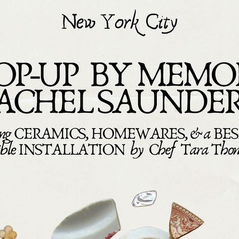 Rachel Saunders on Instagram: "NYC🗽 I truly couldn’t be more elated to be back in a city I love working with the people I’ve admired for so long. 

Come by our spot at @sommwhere June 4th to enjoy an edible installation by the illustrious @cheftarathomas and shop specialty works from @memor_studio and I, including our latest collaboration 💞 

We’ll be snacking on croissants and baguettes by the revered @lappartement4f and handing out cold @takearecess’s to keep these good vibes going. 

And guess what else? I hid away a secret stash of sold out Earth Angel Cups that will only be available IRL 👼🏼

Thanks to our amazing partners 
@tachepistachiomilk 
@acidleague 
@wearebrightland 
@takearecess 
@lappartement4f 

SEE YOU SOON!!!" Edible Installation, Memor Studio, Rachel Saunders, Brand Kits, Earth Angel, Brand Kit, See You Soon, Good Vibes, See You