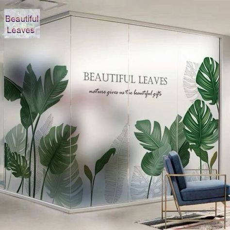 Glass Sticker Design, Glass Film Design, Modern Wall Stickers, Window Glass Design, Dental Office Design Interiors, Minimalist Space, Monochrome Wall, Stained Glass Window Film, Storefront Design