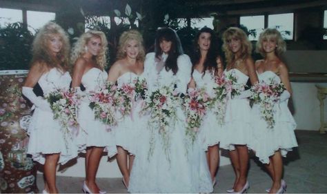 Brandi Brant at her wedding to Nikki Sixx. Bridesmaids include Heather Locklear and Sharise Neil. Nikki Sixx Wedding, Nikki Sixx Brandi Brandt, Brandi Brandt 80s, Nikki Sixx And Brandi Brandt, Nikki Sixx Quotes, Sharise Neil, Brandi Brandt, Barbra Palvin, 80s Pictures