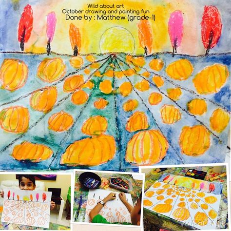 Pumpkin Field  Drawing Pumpkin Field Drawing, Task Ideas, Field Drawing, Pumpkin Field, Field Art, Classroom Art Projects, Art 2024, Classroom Art, Art Worksheets