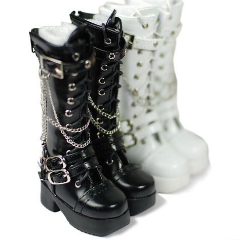 1/4 1/3 Uncle BJD Shoes PU Leather Military Boots Cross&Chain Deco AOD DZ Knight | eBay Ouji Shoes, Jester Shoes, Maverick Core, Knight Clothing, Alt Style Outfit, Knight Shoes, Emo Boots, Chain Boots, Dark Gothic Fashion