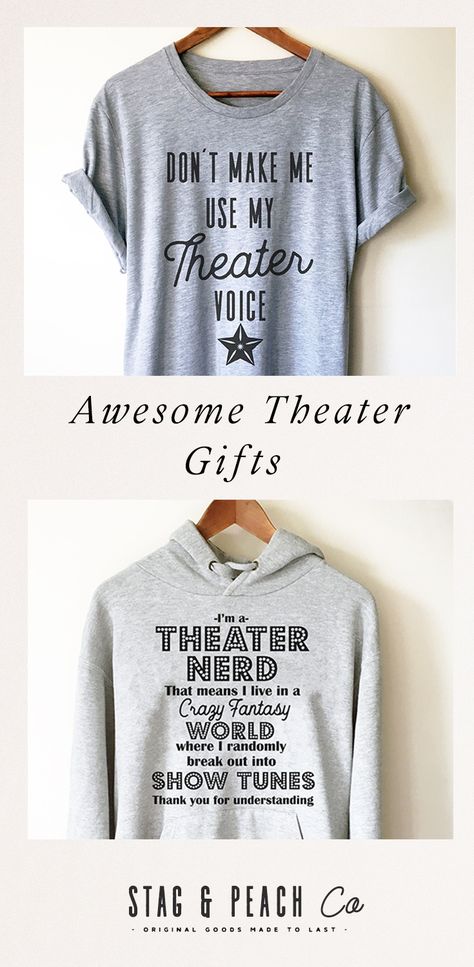 Theater Gifts For After The Show, Director Gifts, Guy Friend Gifts, Theatre Ideas, Theatre Humor, Htv Ideas, Quirky Christmas, Exercise Clothing, Gifts For Guys