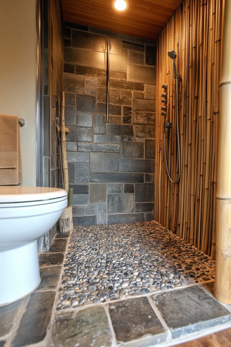 Tiny bathroom design. Pebble floor shower with bamboo pipe grey water filtration system.

Is it possible to rinse off the day while also being kind to our planet? Absolutely! In a world intent on preserving its charm and vitality, adopting an eco-friendly lifestyle has never been more crucial. And where better to start than in the heart of your home - your bathroom?…

Read more: https://tastyinteriors.com/generated-post-67-eco-friendly-bathroom-design-tips/ Pebble Shower Floor River Rocks, Pebble Floor Shower Ideas, Shower Pebble Floor, Pebble Floor Shower, Tiny Bathroom Design, Pebble Shower, Pebble Shower Floor, Rock Shower, Showers Without Doors