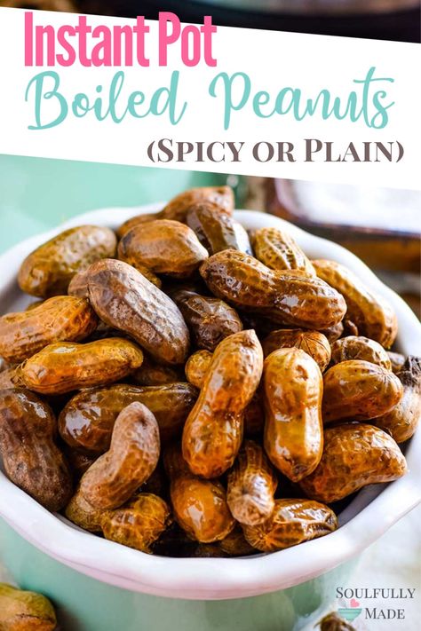 Instant Pot Boiled Peanuts – The quickest and easiest way make this tasty southern snack. Whether you like them spicy cajun, just plain salty or in between this is the recipe for you! #InstantPotBoiledPeanuts #BoiledPeanuts #SpicyBoiledPeanuts Spicy Brunch Recipes, Instapot Boiled Peanuts Recipe Cajun, Pressure Cooker Boiled Peanuts Recipe, Instapot Boiled Peanut, Cajun Boiled Peanuts Recipe Instant Pot, Cajun Boiled Peanuts Recipe Stovetop, Southern Boiled Peanuts Recipe, Southern Snacks, Crockpot Boiled Peanuts Recipe