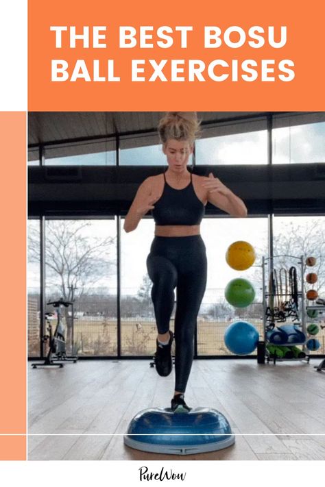 The 19 Best Bosu Ball Exercises, According to Fit Body App Founder Anna Victoria Body Ball Exercises, Bosu Ball Workout Glutes, Plank Muscles Used, Plank Muscles, Skaters Exercise, Bosu Ball Exercises, Push Up Muscles, Bosu Exercises, Bosu Ball Workout