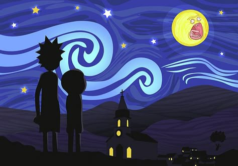 Morty Fanart, Rick And Morty Image, Vibrant Color Schemes, Van Gogh Wall Art, Rick I Morty, Rick And Morty Characters, Rick And Morty Poster, 2560x1440 Wallpaper, Rick E Morty