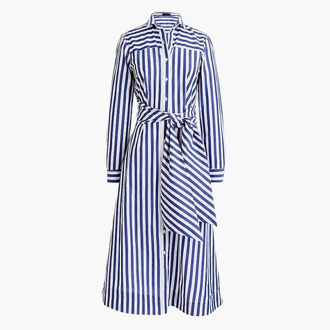 Strip Dress, Work Attire Women, Tie Waist Shirt, Shirtwaist Dress, Women's Tie, J Crew Dress, Triple Threat, Long Shirt Dress, Jcrew Women