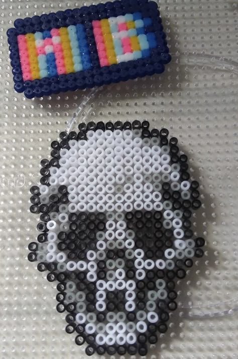 Perler Bead Goth, My Chemical Romance Perler Beads, Vampire Perler Beads, Band Perler Beads, Scene Perler Beads, Skull Perler, Nerdy Perler Beads, Kandi Perler, Melt Beads Patterns