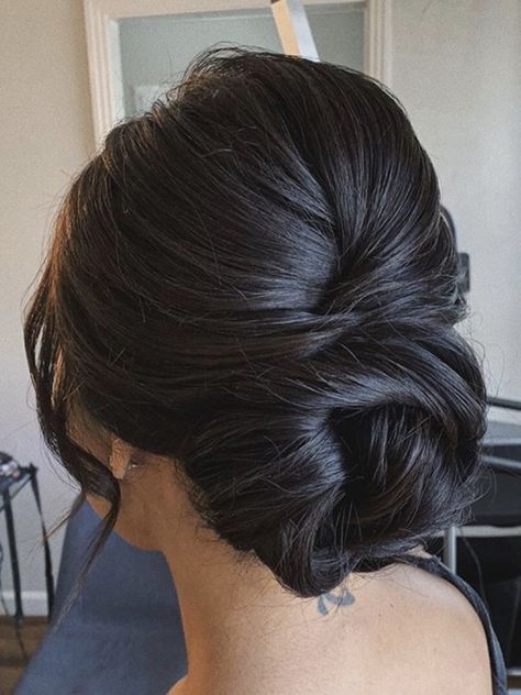 Bridesmaid Updos, Brunette Updo, Brunette Short, Modern Updo, Bridesmaid Updo, Medium Layered Haircuts, Wedding Festivities, Brunette Color, Long Hair Updo