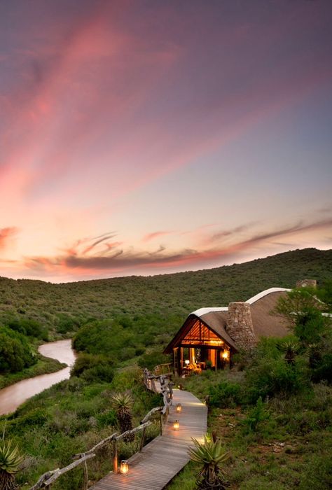 Great Fish River Lodge - Kwandwe Private Game Reserve, South Africa Game Farm South Africa, African Lodge Design, Africa Resort, African Lodges, Eastern Cape South Africa, Game Reserve South Africa, Lodge Design, Game Lodge, River Lodge