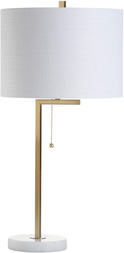 JONATHAN Y JYL1043A Alyssa 24.5" Metal/Marble LED Table Lamp, Contemporary for Bedroom, Living Room, Office, Brass Gold/White - - Amazon.com Gold Bedside Table Lamp, White Bedside Lamps, Bedroom Lamps Nightstand, Desk Nightstand, Nightstand Light, Contemporary Nightstand, Bedside Desk, Nightstand Lamp, Contemporary Lamps