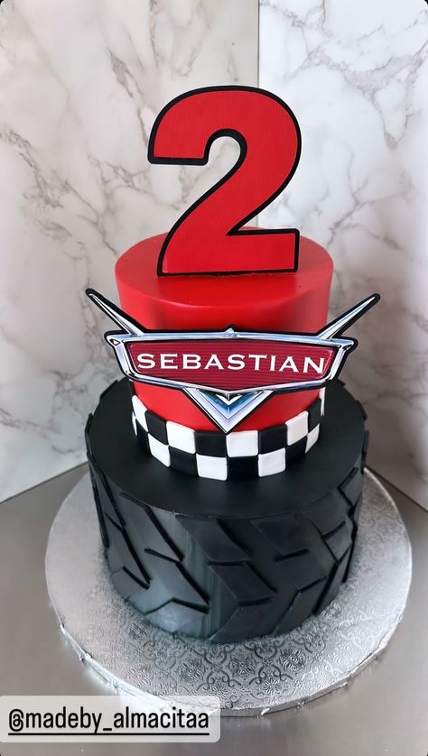 Disney•Pixar Cars inspired birthday cake (madeby_almacitaa-Instagram) Cars Theme Birthday Party Cake, Pixar Cars Birthday Cake, Cars Birthday Party Cake, Cars Theme Birthday Cake, Pixar Cars Cake, Disney Cars Birthday Cake, Disney Cars Cake, Pixar Cars Birthday, Second Birthday Boys