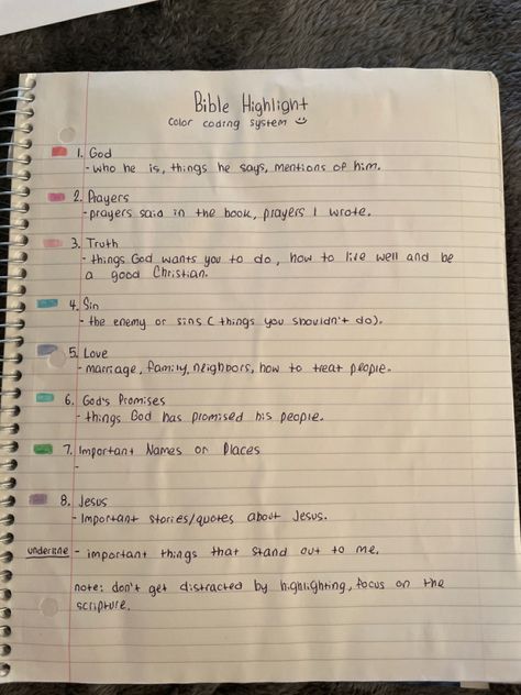 What Should I Highlight In My Bible, How To Highlight My Bible, Color Coding For Bible, Ways To Annotate Your Bible, How To Note Take In Bible, Bible Highlighting Key Simple, Bible Annotating Key, Bible Verse To Highlight, Bible Highlighting System For Beginners