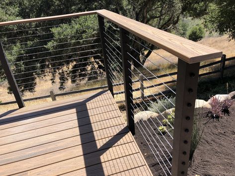 Timber Tech Deck, Trex Deck Railing, Trex Railing, Azek Decking, Cable Railing Deck, Deck Fence, Walkway Design, Deck Building, Outdoor Kitchen Plans