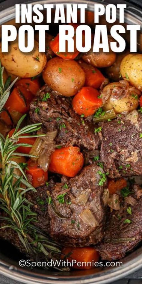 Potroast Instantpot, Instant Pot Beef Roast, Instant Pot Pot Roast Recipe, Instant Pot Roast, Instapot Recipes Chicken, Dinner Ideas For Two, Quick Delicious Dinner, Instant Pot Pot Roast, Pot Roast Recipe