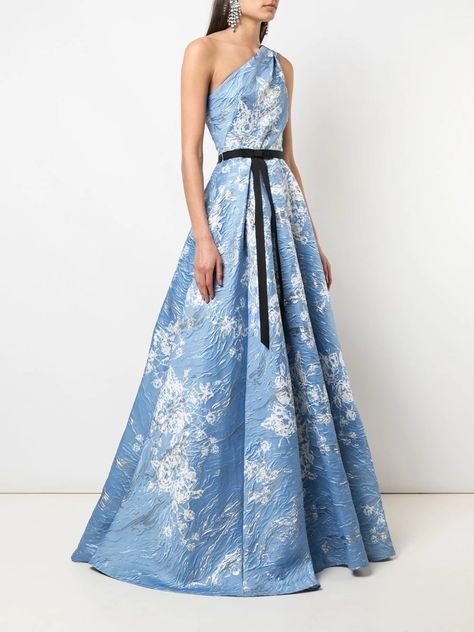 Jacquard Gown, Marchesa Gowns, Award Show Dresses, Mother Clothing, Haute Couture Dresses, Long Bridesmaid Dress, Different Dresses, Dresses Blue, Floral Jacquard