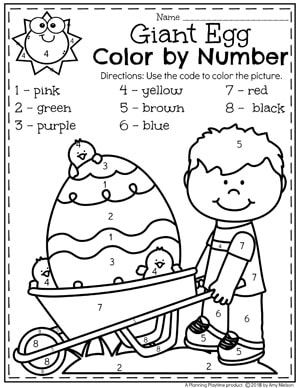 Easter Preschool Worksheets - Color by Number Easter Coloring Page #easter #preschool #easteractivities #easterpreschool #planningplaytime #easterworksheets #coloringpage #numberworksheets Easter Preschool Worksheets, Easter Kindergarten, Easter Color, Easter Worksheets, Easter School, Easter Preschool, Easter Activities For Kids, Easter Coloring, Easter Story