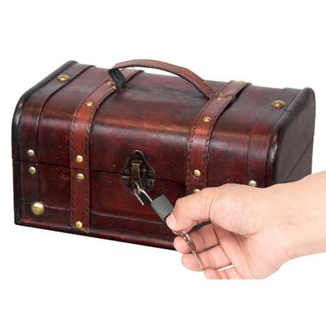 Wooden Treasure Chest, Decorative Trunks, Pirate Style, Wedding Keepsake Boxes, Wooden Trunk, Wooden Trunks, Baby Keepsake Box, Wood Trunk, Trunks And Chests