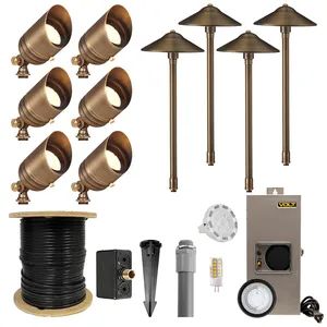 Landscape Lighting Kits | VOLT® Lighting Brass Spotlights, Led Landscape Lighting, Outdoor Landscape Lighting, Cable Lighting, Fat Boy, Bollard Lighting, Path Lights, Deck Lighting, Led Outdoor Lighting