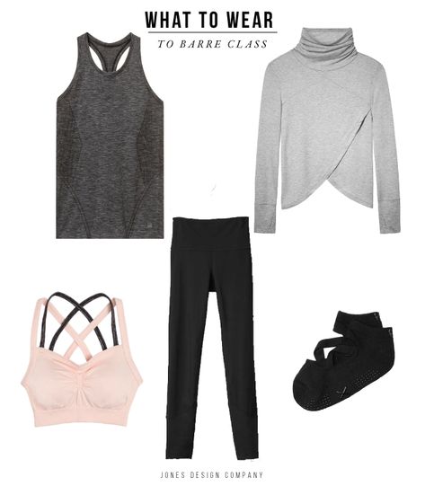 What To Wear to Barre Class / jones design company Pilate Outfits, What To Wear To Pilates, Barre Outfit Ideas, Barre Workout Outfit, Barre Class Outfit, Barre Outfit, Barre Clothes, Sticky Socks, Dance Class Outfit