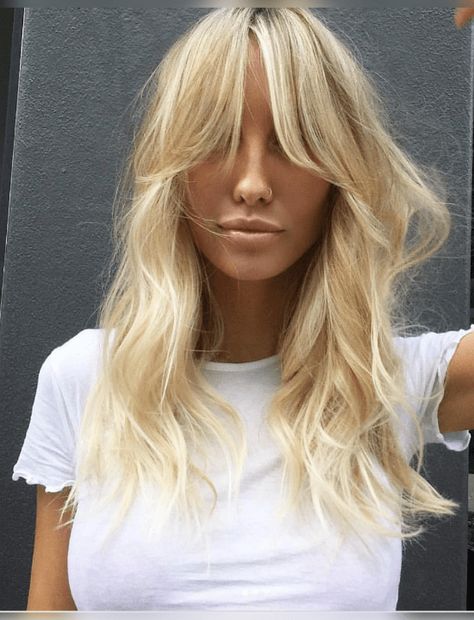 18 Chic Bangs Hairstyles For Long Hair 70 Hairstyles, 70s Hair, Brown Blonde Hair, Long Blonde, Good Hair Day, Long Blonde Hair, Haircuts With Bangs, Curtain Bangs, Hair Envy