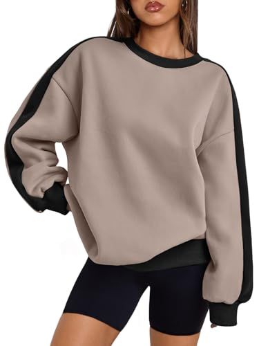 Trendy Queen Womens Oversized Sweatshirts Crewneck Hoodies Color Block Long Sleeve Pullover Fall Clothes 2024 Fall Crewneck Sweatshirt, Womens Oversized Sweatshirts, Women Boss, Empowered Women Empower Women, Women Empower Women, Color Block Sweatshirt, Winter Outfit Inspiration, Cold Weather Fashion, Fall Clothes