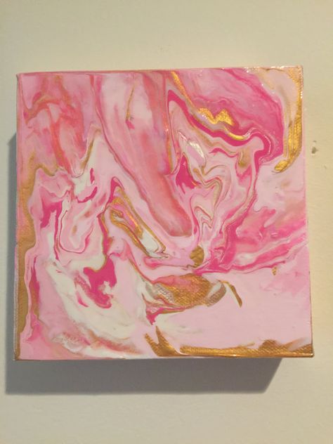 Marble Painting On Canvas, Gold And Pink Painting, Marble Canvas Painting, Pink And Gold Painting, Pink Painting Aesthetic, Pink Pour Painting, Pink And Gold Abstract Art, Gold Pink Abstract Painting, Marble Pink