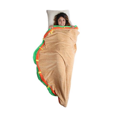 Gilbins Plush Taco Sleeping Bag Blanket Is Under $35 On Amazon Taco Blanket, Pizza Blanket, Dog Sleeping Bag, Blanket Bag, Ugly Animals, Gag Gifts Funny, Favorite Comfort Food, Sleeping Bags, Sleeping Dogs