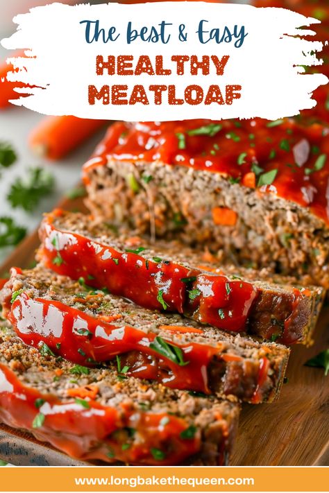 Indulge in our Healthy Meatloaf recipe, a blend of lean meats and veggies for a nutritious twist on a classic! It's easy, delicious, and perfect for a wholesome family dinner. Loved by kids and adults alike, this meatloaf is sure to become a staple in your home. Head to our blog for the full recipe and transform your mealtime with this hearty, healthy delight! Lean And Green Meals Optavia 5&1 Beef Meatloaf, Meatloaf Recipes With Carrots, Healthy Meatloaf Recipes With Vegetables, Lean Meatloaf Recipe, Meatloaf With Sweet Potato, Veggie Turkey Meatloaf, Clean Meatloaf Recipe, Meatloaf Recipes With Veggies, Hidden Veggie Meatloaf