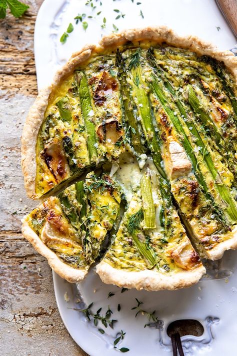 Asparagus and Brie Quiche | halfbakedharvest.com #quiche #brunch #springrecipes #easter Brie Quiche, Quiche Brunch, Easter Brunch Table, Brie Cheese, Half Baked, Half Baked Harvest, Quiche Recipes, Asparagus Recipe, Recipes To Make