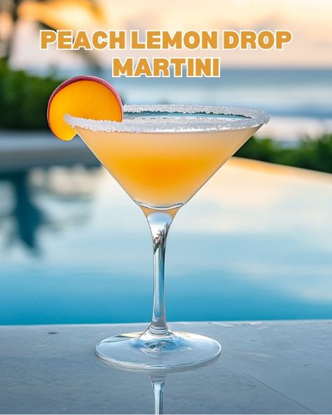 Peach Martini, Martini Ingredients, Lemon Drop Martini, Juicy Peach, Lemon Twist, Peach Schnapps, Hot Toddy, Lemon Drop, Summer Cocktails