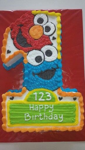 Sesamestreet number 1 Birthday Cake Vanilla, Elmo Birthday Party Boy, Sesame Street Birthday Cakes, Number 1 Cake, Elmo Birthday Cake, Irish Birthday, Twin Birthday Parties, Elmo Birthday Party, Cake Vanilla