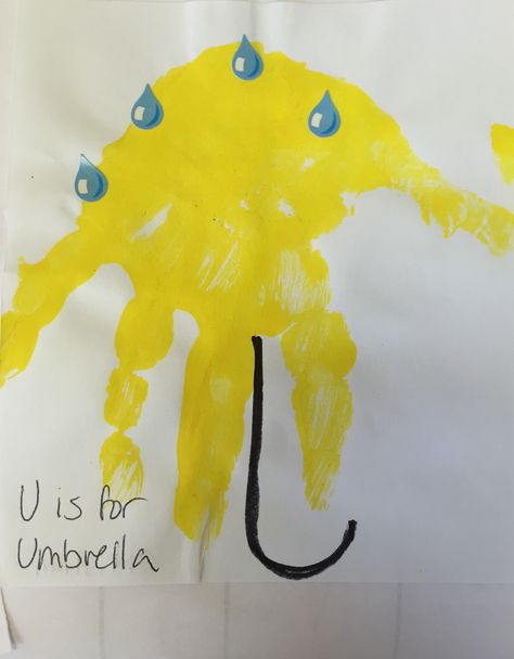 U Art For Preschool, U Handprint Craft, Letter U Handprint Craft, Letter B Handprint Craft, Letter U Crafts For Toddlers, U Is For Craft, Handprint Letters, Letter U Crafts For Preschoolers, Letter U Craft