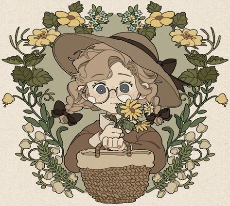 Cottagecore Art, Witch Art, Dibujos Cute, 판타지 아트, Bunch Of Flowers, Cute Art Styles, Sketchbook Art Inspiration, Cartoon Art Styles, Photo Profil