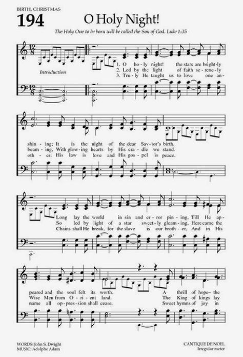 Oh Holy Night Sheet Music Free Printable, Karaoke Playlist, O Holy Night Sheet Music, Christmas Hymns, Printable Hymns, Christmas Carols Songs, Hymn Lyrics, Sacred Music, Gospel Song Lyrics