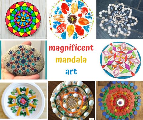 Magnificent mandala art Mandala Art For Preschoolers, Mandala Art For Kids, Mandalas For Kids, Math Patterns, Focus And Concentration, Literacy And Numeracy, Art Teaching, Art Activity, Kid Craft