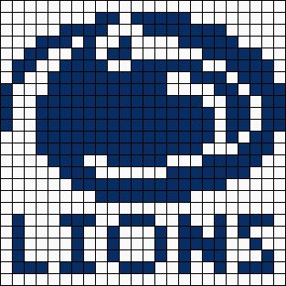 Alpha pattern #55796 | BraceletBook Crochet Football Helmet, Football Cross, Paw Crochet, Crochet Football, Lions Logo, Crochet Graphs, Crochet Blanket Pattern Easy, Diy Perler Bead Crafts, Crochet Bag Pattern Free