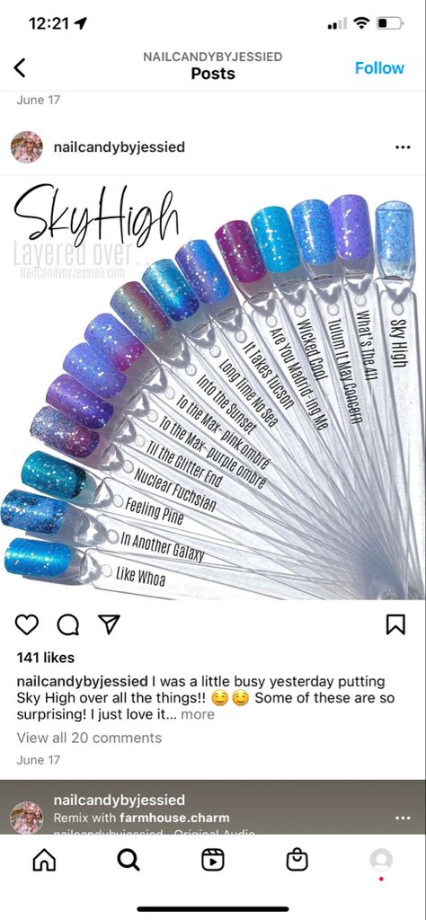 Sky High Color Street Combo, Sky High Color Street, Color Street Sky High, Pedi Ideas, Street Nails, Purple Ombre, Lucky Star, Color Street Nails, Pink Ombre