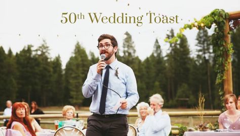 50TH Wedding Toast Example For Every Speech 50th Anniversary Speech, Wedding Toast Examples, Wedding Toast Speech, Anniversary Speech, Toast Speech, Happy 50th Anniversary, Happy Wedding Anniversary Wishes, 50th Wedding Anniversary Party, Wedding Toast