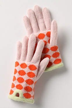 On the spot gloves...so cute! Polka Dot Gloves, Skiing Gear, Orange Gloves, Mum Fashion, Fall Clothing, Knitted Wit, How To Purl Knit, Fun Fun, Wrist Warmers