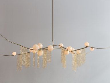 RISD alum Lindsey Adelman's Cherry Bomb Fringe chandelier. Lindsey Adelman, Lighting Concepts, Roaring 20's, Cherry Bomb, Candle Light, Design Wallpaper, Light Makeup, Feature Light, Design Milk