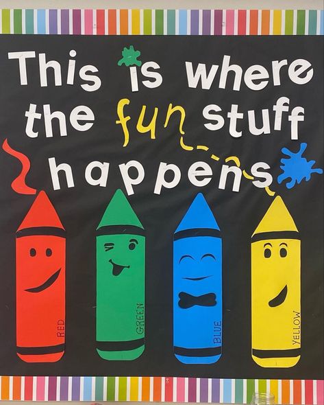 Crayon Bulletin Board Ideas Preschool, Crayon Themed Bulletin Boards, Crayon Door Decorations Classroom, Crayon Bulletin Board Ideas, Crayon Bulletin Boards, Crayon Classroom, Crayon Themed Classroom, Elementary School Bulletin Boards, Classroom Organization Elementary