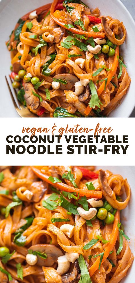 Creamy Coconut Sauce, Vegetable Noodle, Vegan Stir Fry, Noodle Stir Fry, Creamy Pasta Sauce, Asian Noodle Recipes, Vegetable Noodles, Sweet Potato Noodles, Vegan Coconut