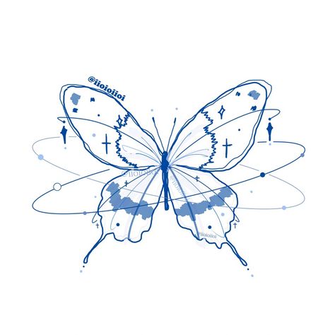 Blue Butterflies Drawing, Light Blue Butterfly Tattoo, Blue Butterfly Drawing, Simple Tats, Blue Butterfly Tattoo, Minimalist Butterfly, Butterfly Back Tattoo, American Traditional Tattoo Ideas, Traditional Tattoo Ideas