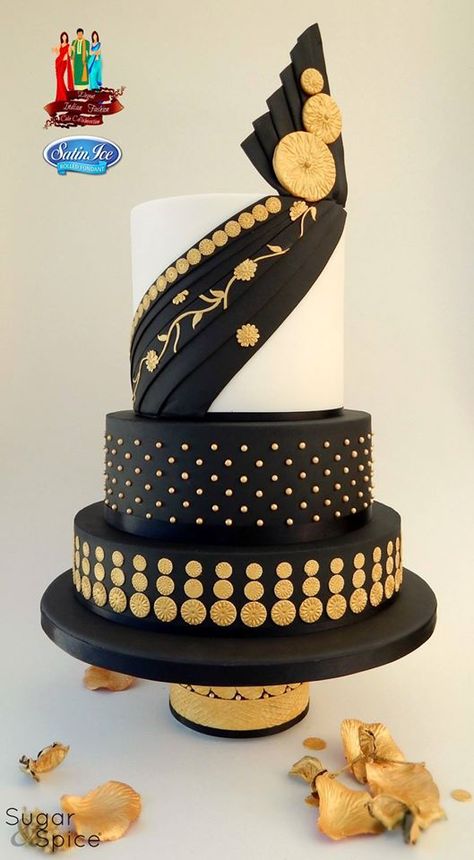 Bollywood Cake, Gold Fondant, Lemon Mug Cake, Art Deco Cake, Fashion Cake, Indian Wedding Cakes, White Wedding Cakes, Gold Cake, Fashion Cakes