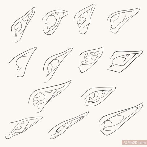 Ear References, Ears Drawing, Dragon Ears, Monster Sketch, Animation Student, How To Draw Ears, Poses Anatomy, Anatomy Practice, Ear Art