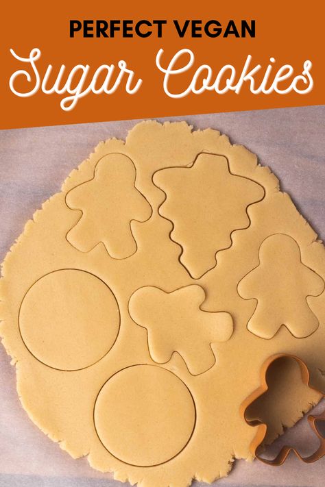 The perfect dairy-free, egg-free, Vegan Sugar Cookies with icing. No chilling required, and these vegan cookies are easy to make in just 1-bowl. Plus, no chilling is required! Vegan Cutout Sugar Cookies, Vegan Christmas Sugar Cookies, Vegan Sugar Cookies Recipe, Easy Vegan Sugar Cookies, Sugar Cookie No Spread, Vegan Cut Out Sugar Cookies, Vegan Cutout Cookies, Vegan Thanksgiving Cookies, Easy Vegan Christmas Cookies