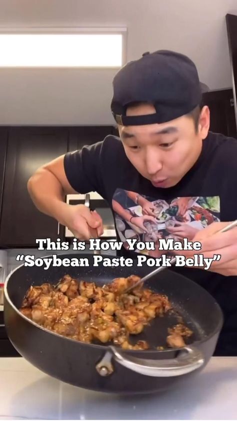 Soybean Paste Pork Belly - Chef Chris Cho | Recipe in 2022 | Pork belly, Asian recipes, Food Soy Bean Paste Recipes, Chris Cho Chef, Korean Pork Belly Recipes, Cucumber Banchan, Asian Pork Belly Recipes, Chef Chris Cho, Chris Cho, Korean Dinner, Easy Korean Recipes