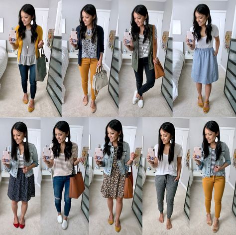 Anyone need some cute spring outfit inspiration? Today I've got a roundup of casual spring outfits from Instagram and Facebook that you can use to plan what to wear next week! Spring Teacher Outfits, Picture Day Outfits, Looks Jeans, Teaching Outfits, Outfits Dress, Cute Spring Outfits, Casual Day Outfits, Mode Casual, Fall Style